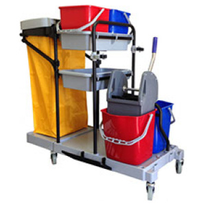 housekeeping trolley with trashbag